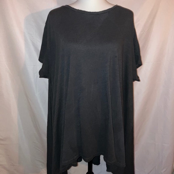 MAGNOLIA PEARL Grey Cotton High Low T-Shirt - Picture 1 of 5